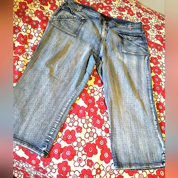{Crest} Capri Jeans Stretch Distressed, Size 23/24 - Picture 2 of 14